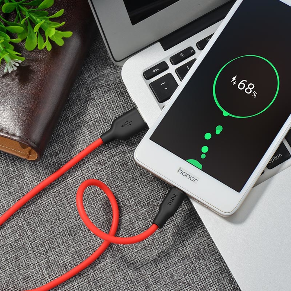 Кабель Hoco X21 USB to MicroUSB 1m black red