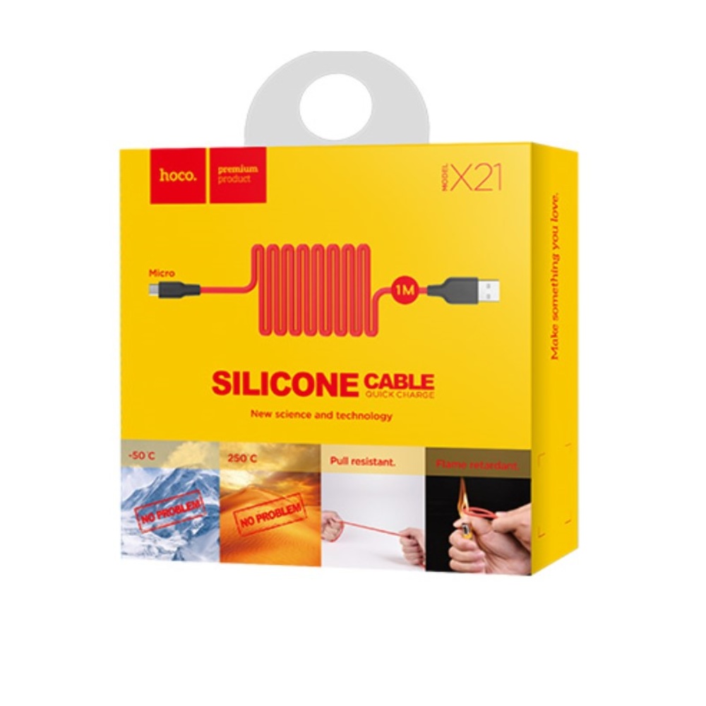 Кабель Hoco X21 USB to MicroUSB 1m black red