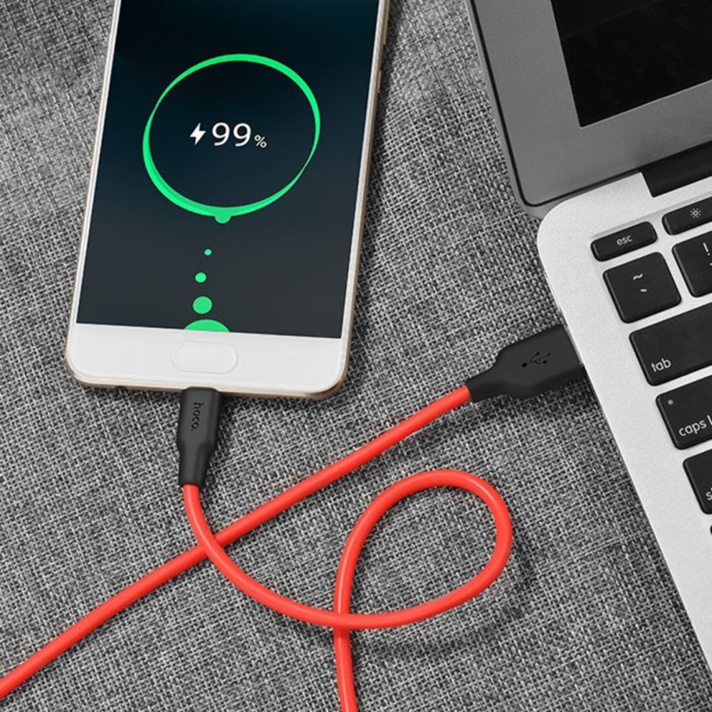 Кабель Hoco X21 USB to Type-C 1m black red