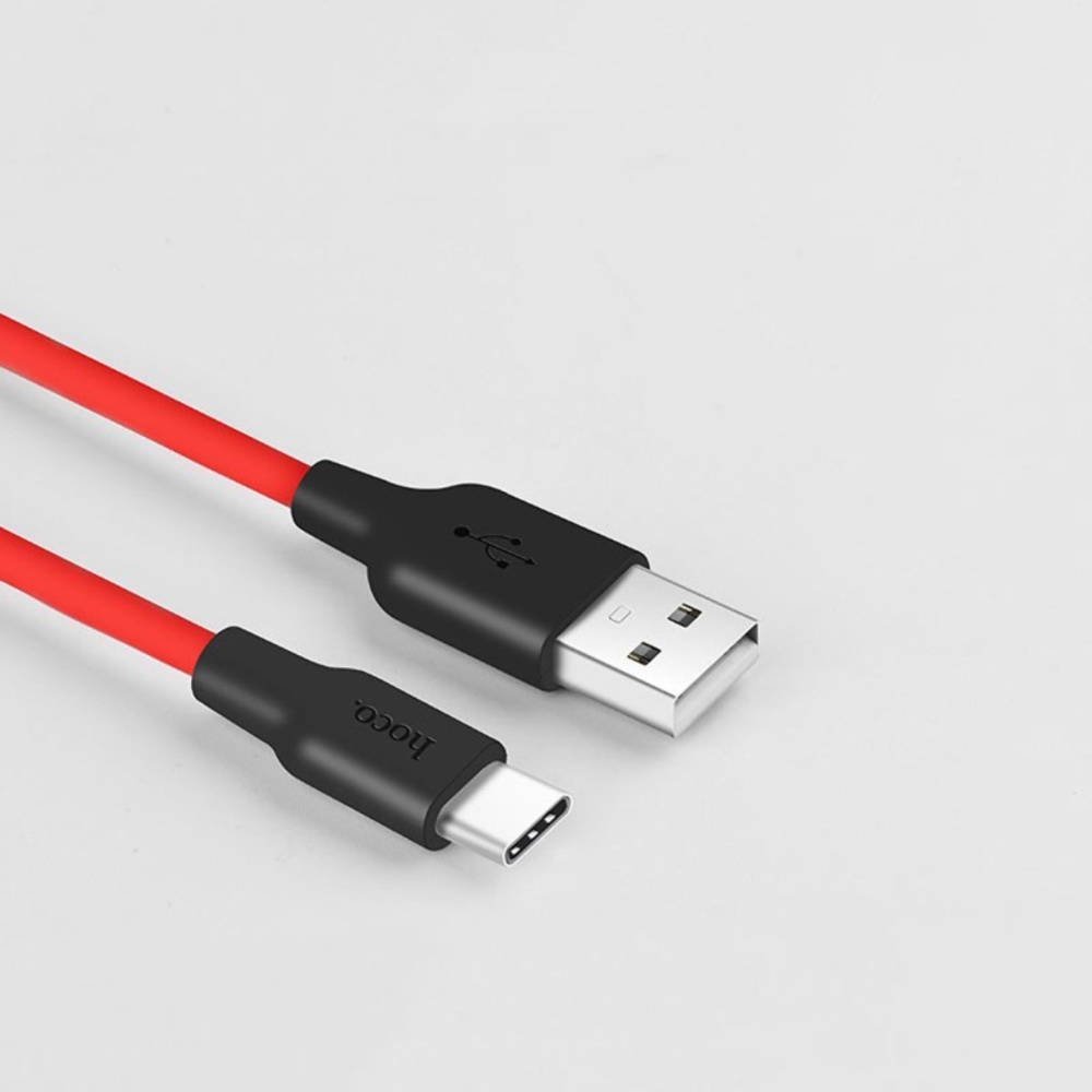 Кабель Hoco X21 USB to Type-C 1m black red