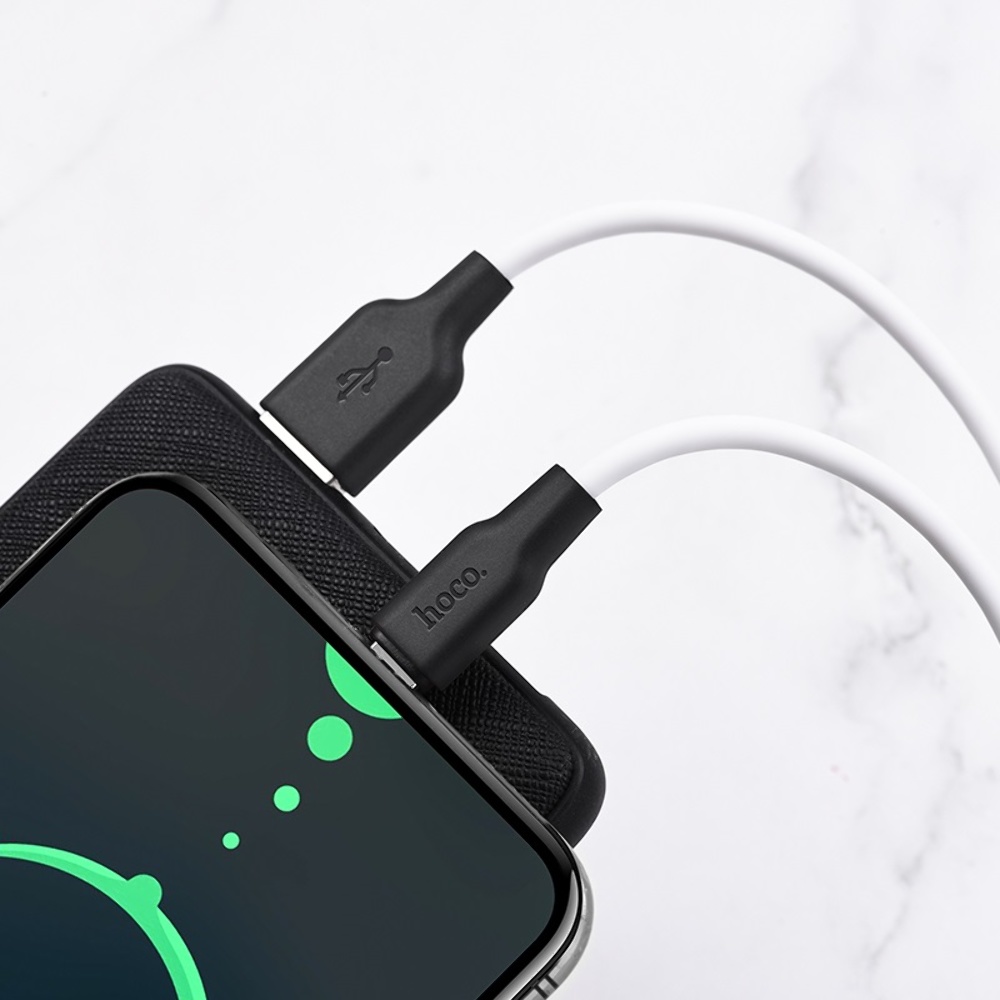 Кабель Hoco X21 Plus USB to Type-C 1m black white