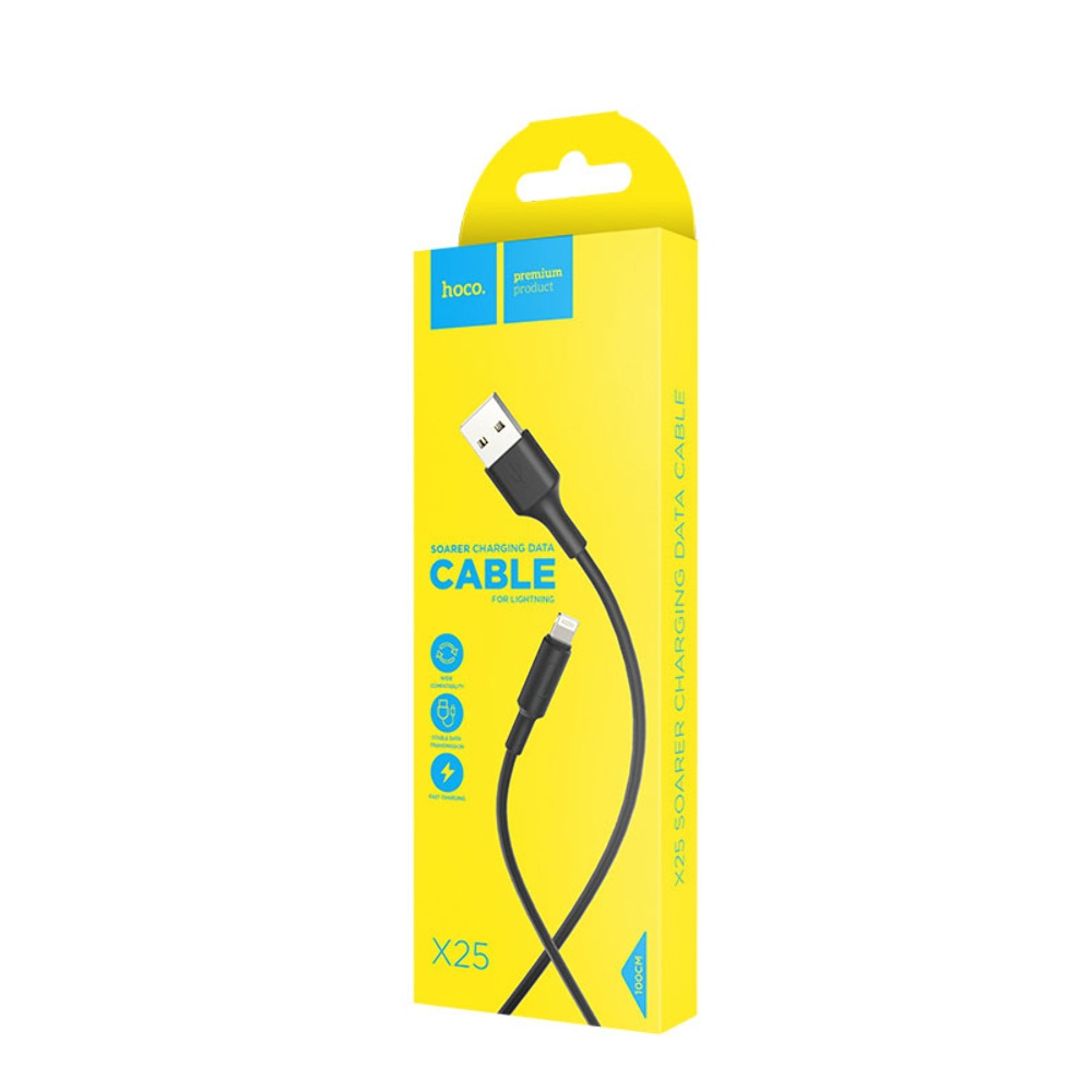 Кабель Hoco X25 USB to Lightning 1m black