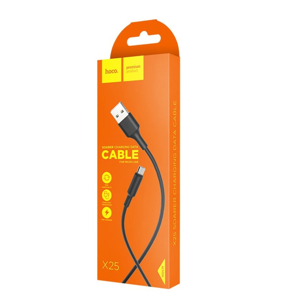 Кабель Hoco X25 USB to MicroUSB 1m black