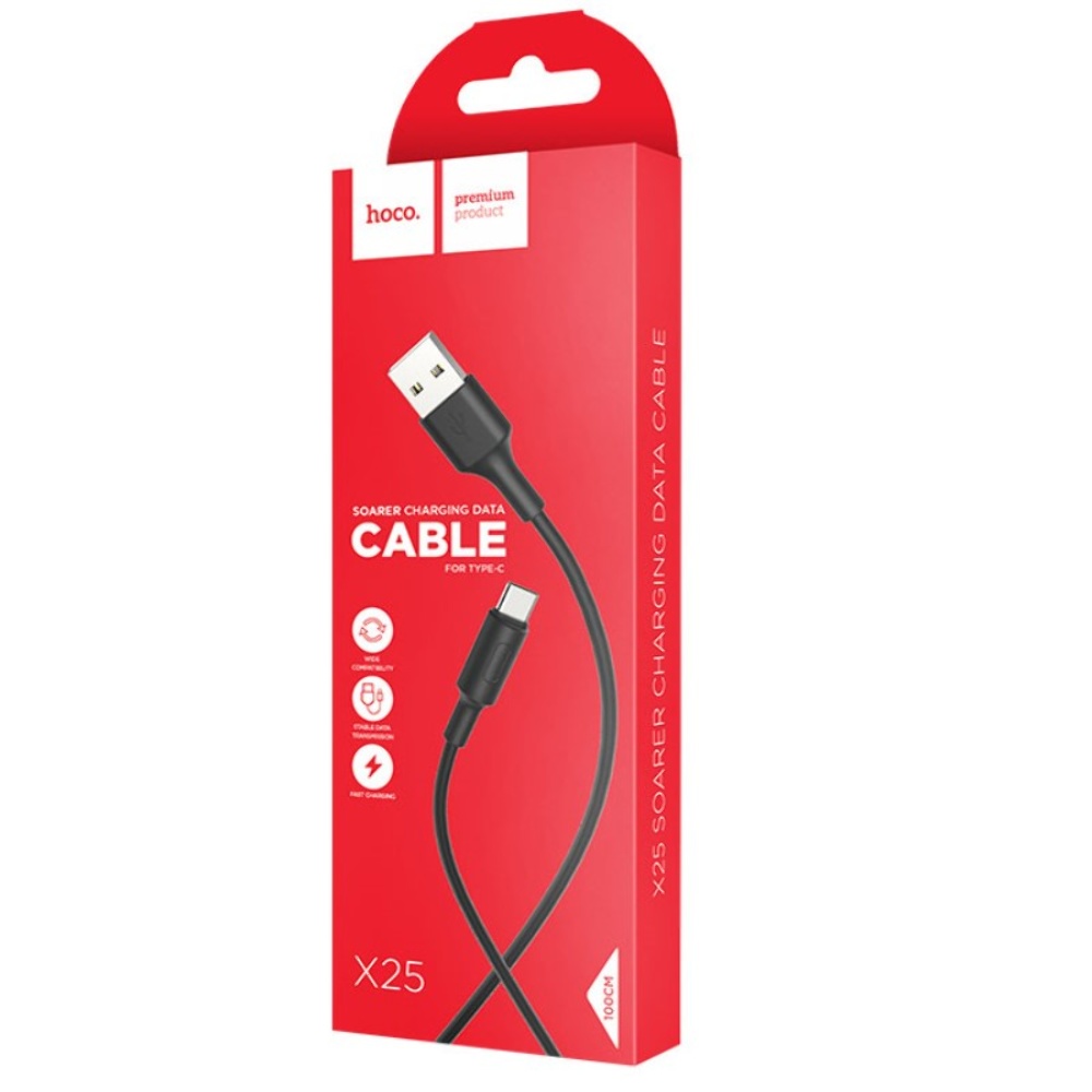Кабель Hoco X25 USB to Type-C 1m black