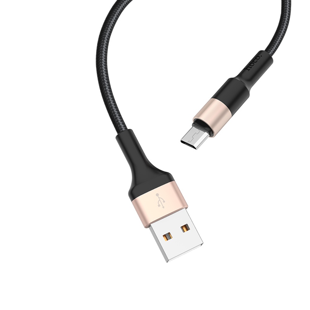 Кабель Hoco X26 USB to MicroUSB 1m black gold