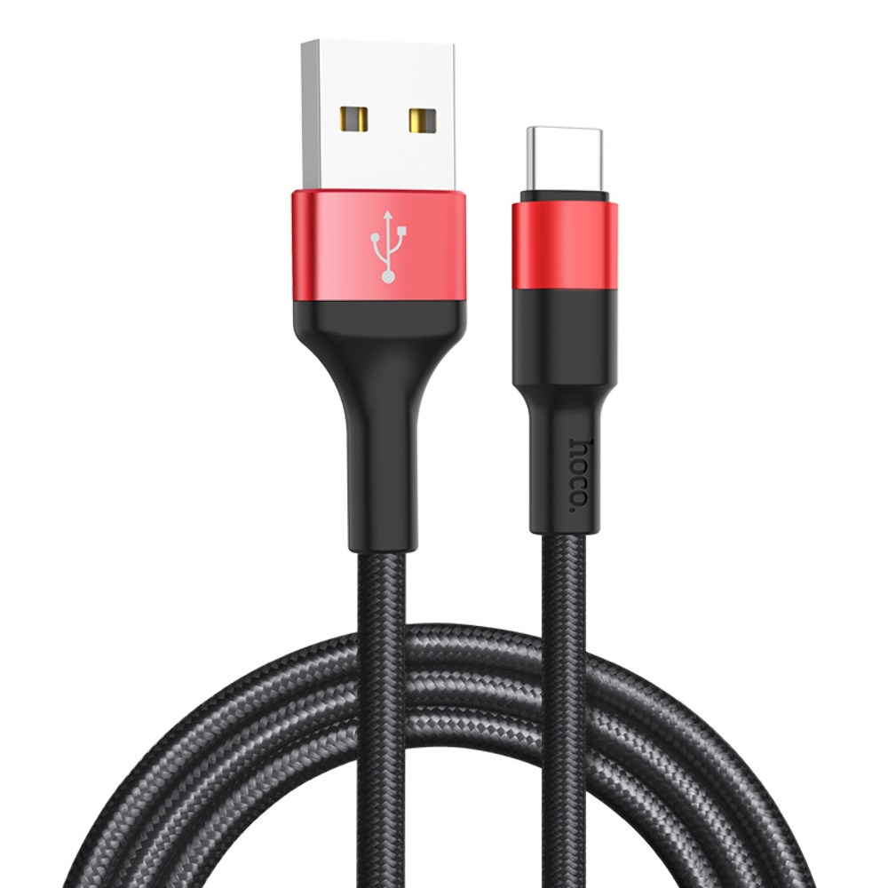 Кабель Hoco X26 USB to Type-C 1m black red