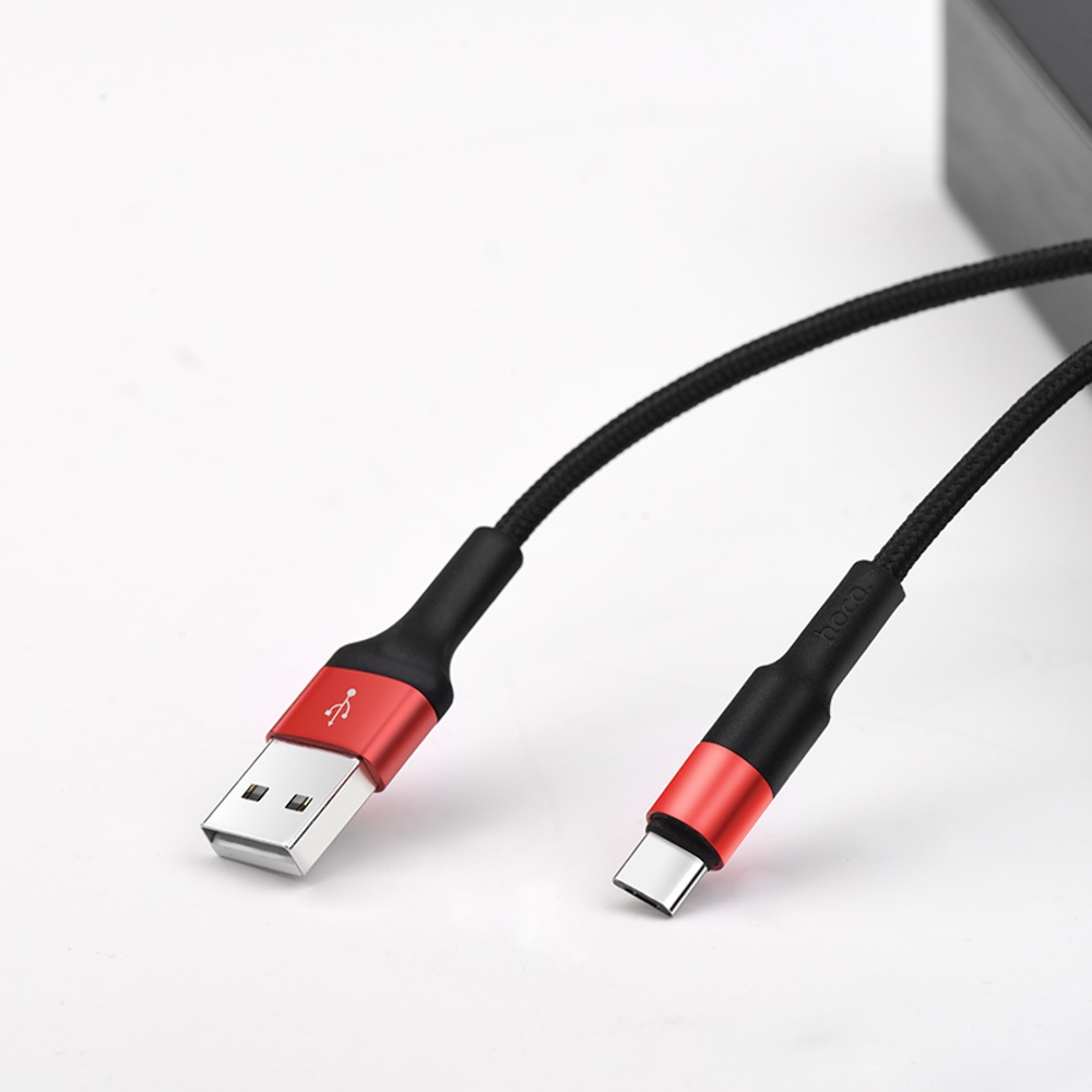 Кабель Hoco X26 USB to Type-C 1m black red