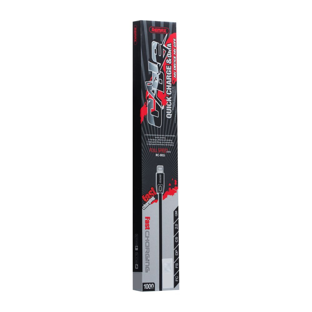 Кабель Remax RC-001i USB to Lightning 1m black