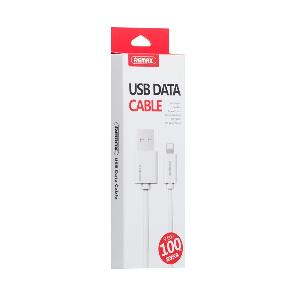 Кабель Remax RC-007i USB to Lightning 1m white