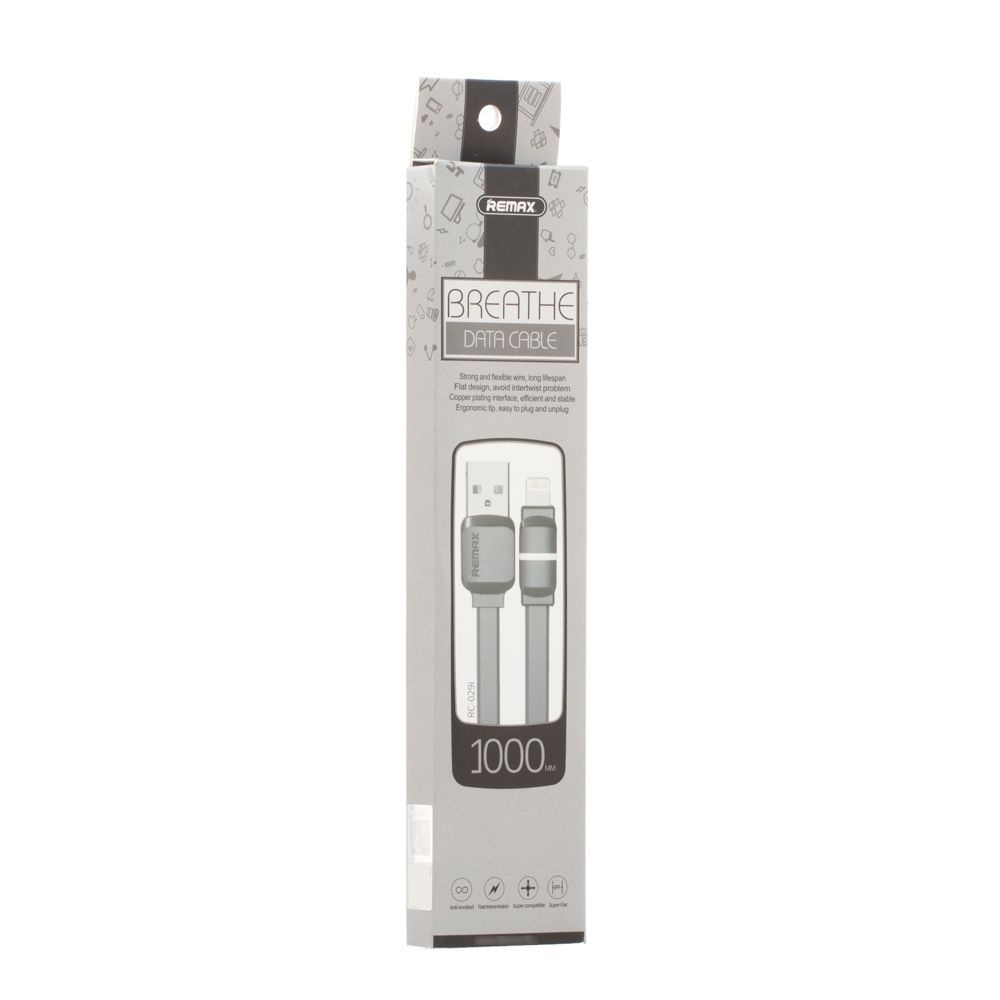 Кабель Remax RC-029i USB to Lightning 1m black