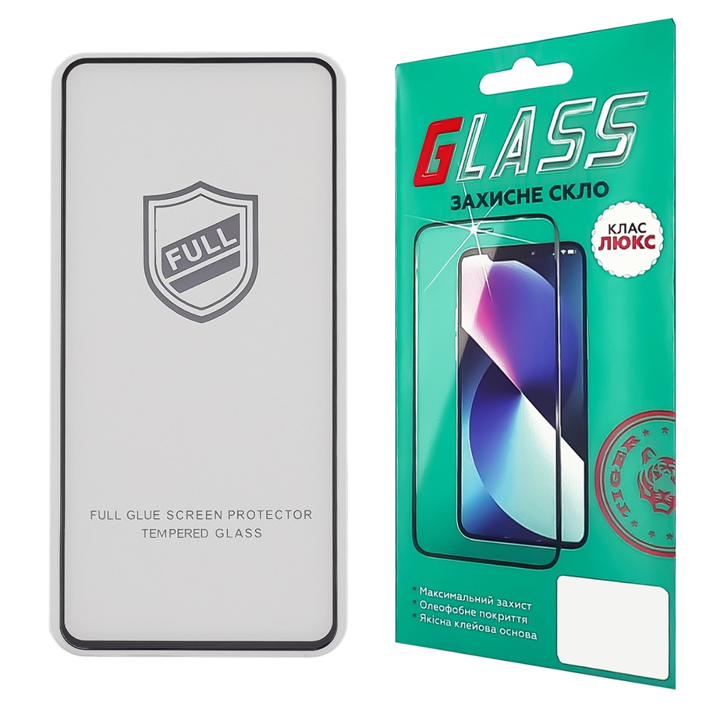 Защитное стекло для Xiaomi Redmi Note 12 Pro 4G/ Xiaomi 13T/ 13T Pro Full Glue Titanium (0.3 мм, чёрное) Люкс