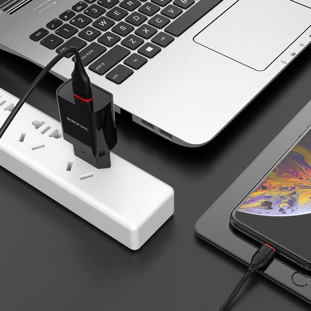 Сетевое зарядное устройство Borofone BA20A USB черное