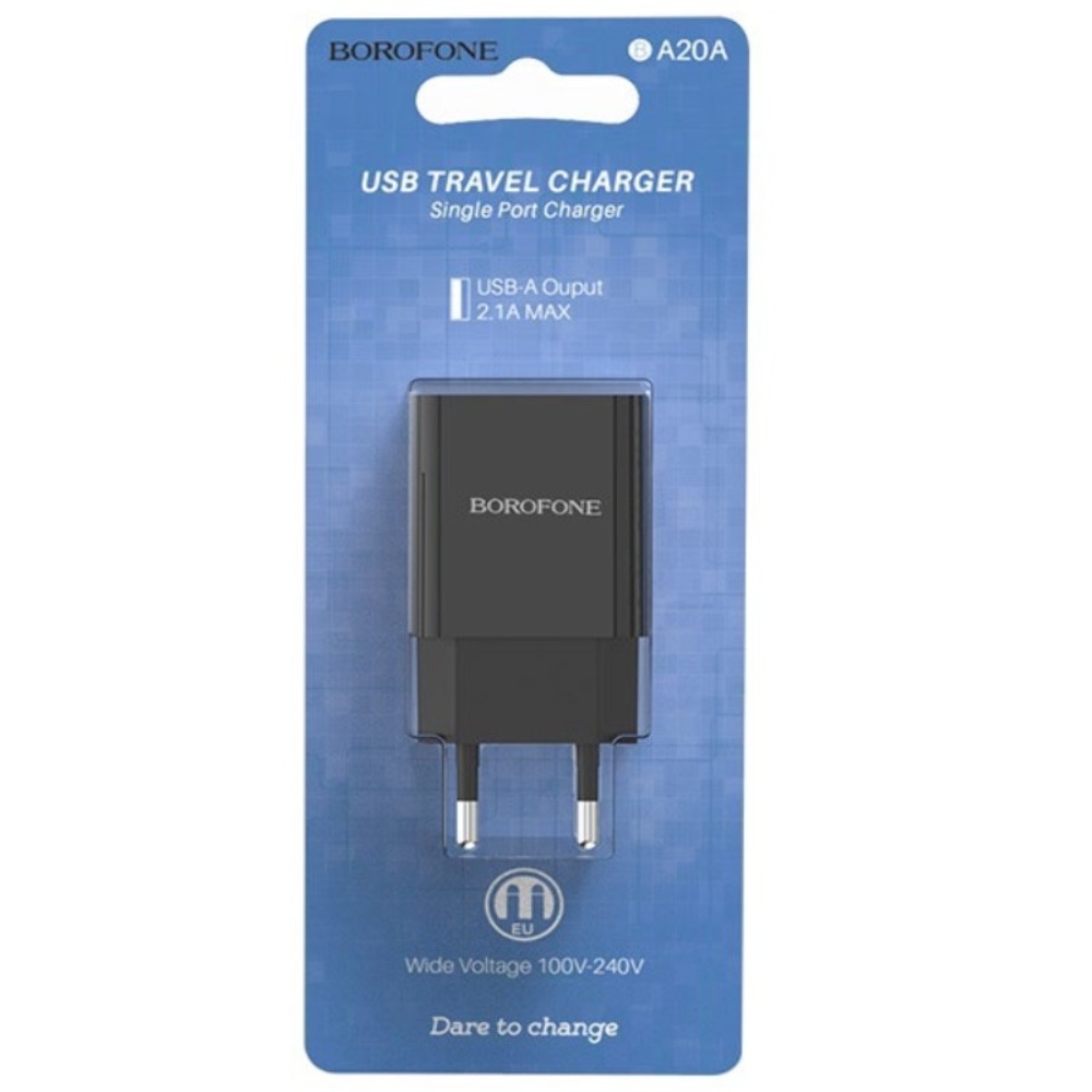 Сетевое зарядное устройство Borofone BA20A USB черное
