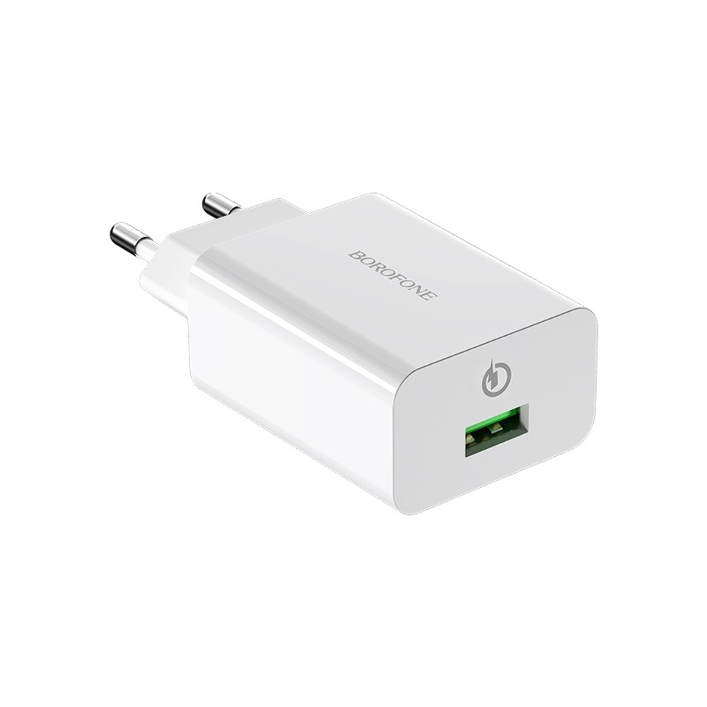 Сетевое зарядное устройство Borofone BA21A USB QC 18W белое