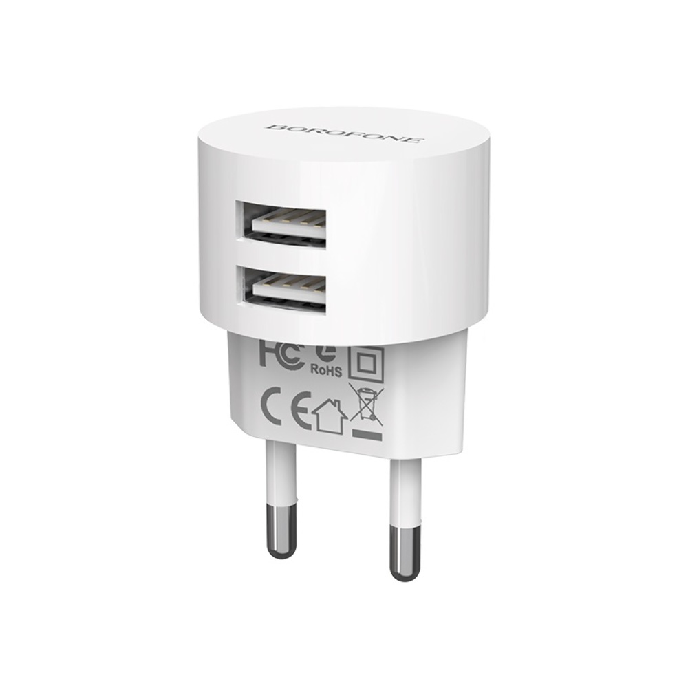 Сетевое зарядное устройство Borofone BA23A 2 USB белое