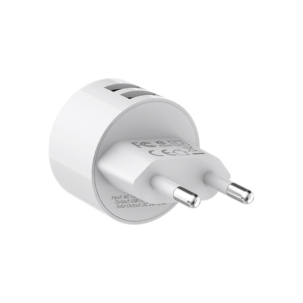Сетевое зарядное устройство Borofone BA23A 2 USB белое
