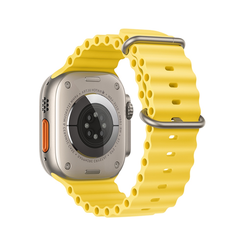 Ремешок силиконовый Hoco iWatch WA12 marine double buckle 42/ 44/ 45/ 49mm yellow