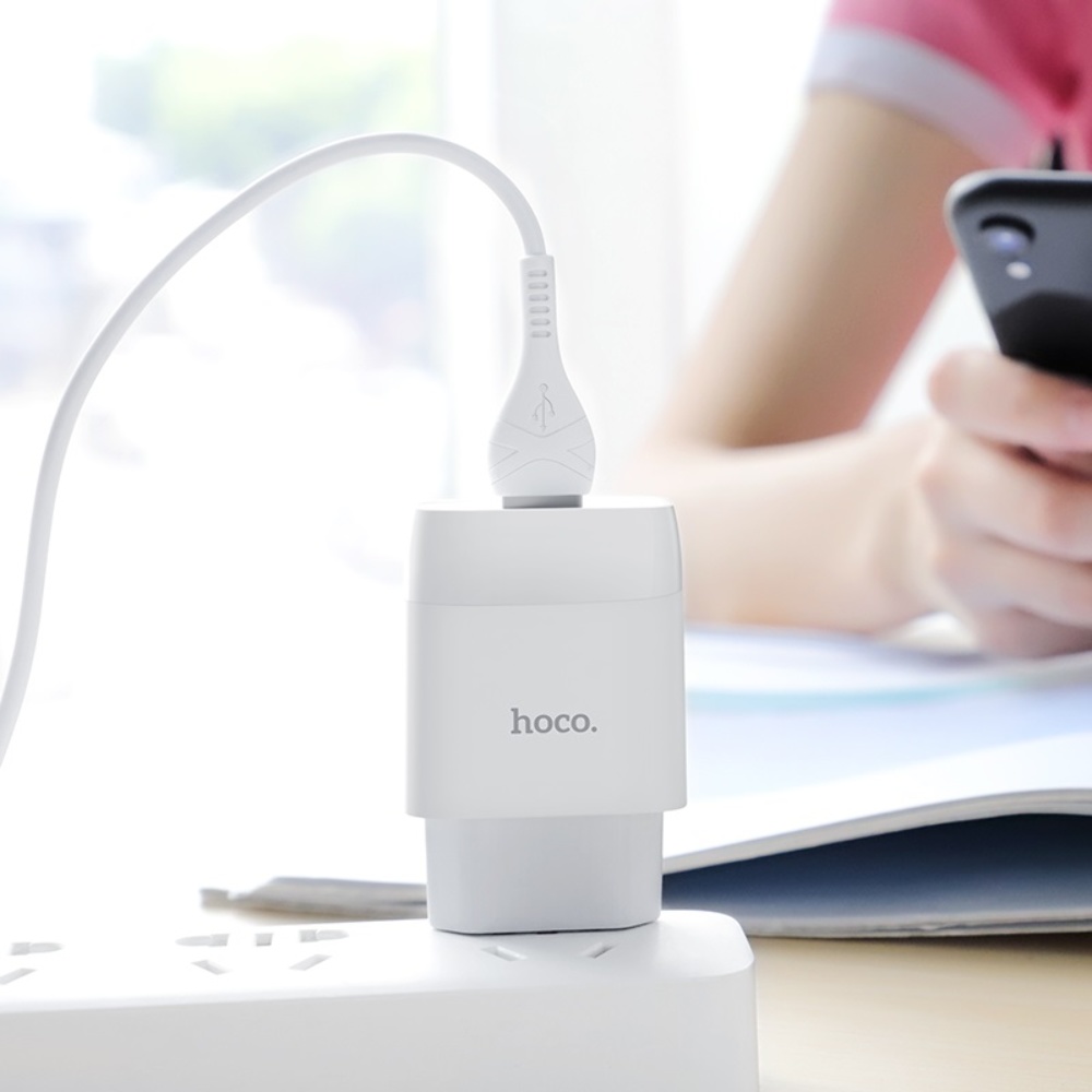 Сетевое зарядное устройство Hoco C73A 2 USB белое