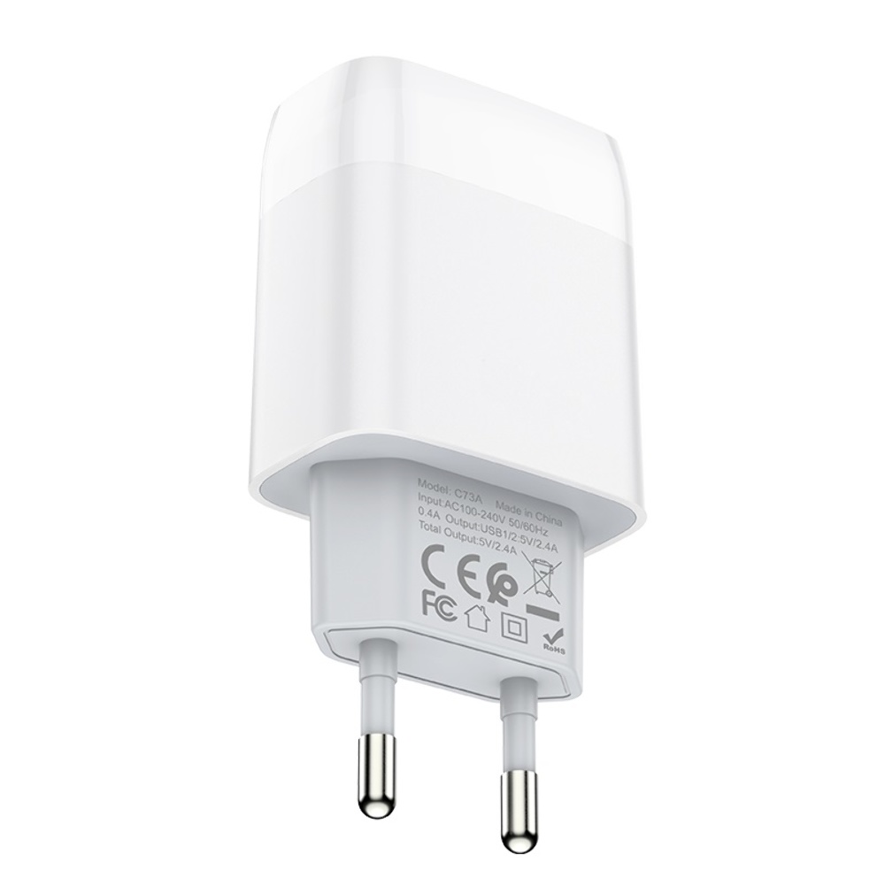 Сетевое зарядное устройство Hoco C73A 2 USB белое