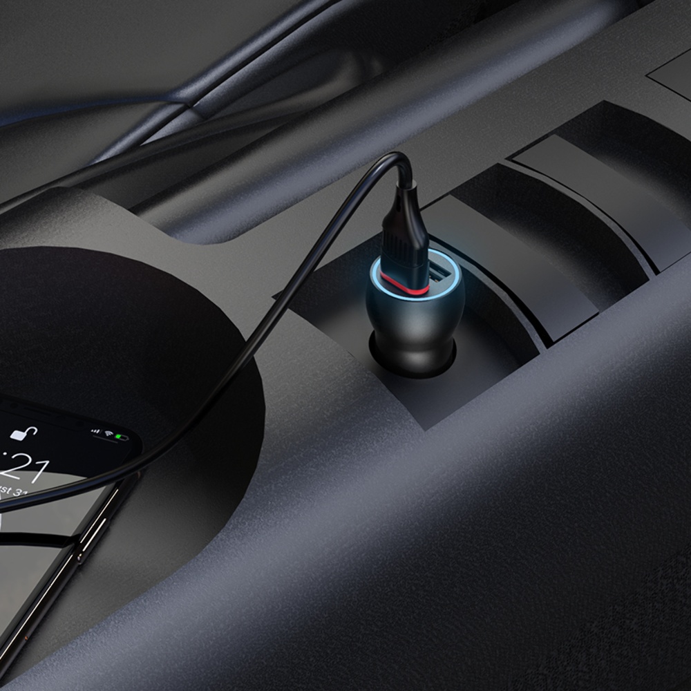 Автомобильное зарядное устройство Borofone BZ9 2 USB черное