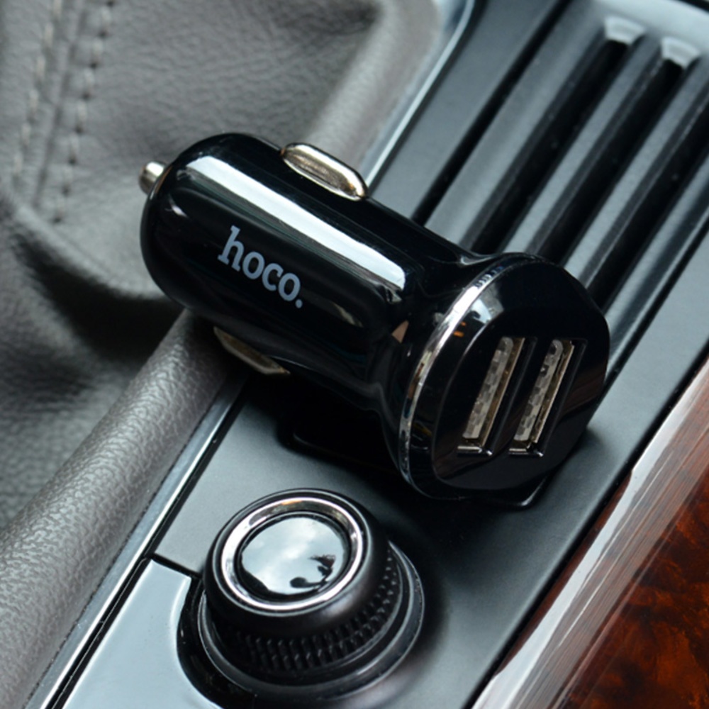 Автомобильное зарядное устройство Hoco Z1 2 USB черное