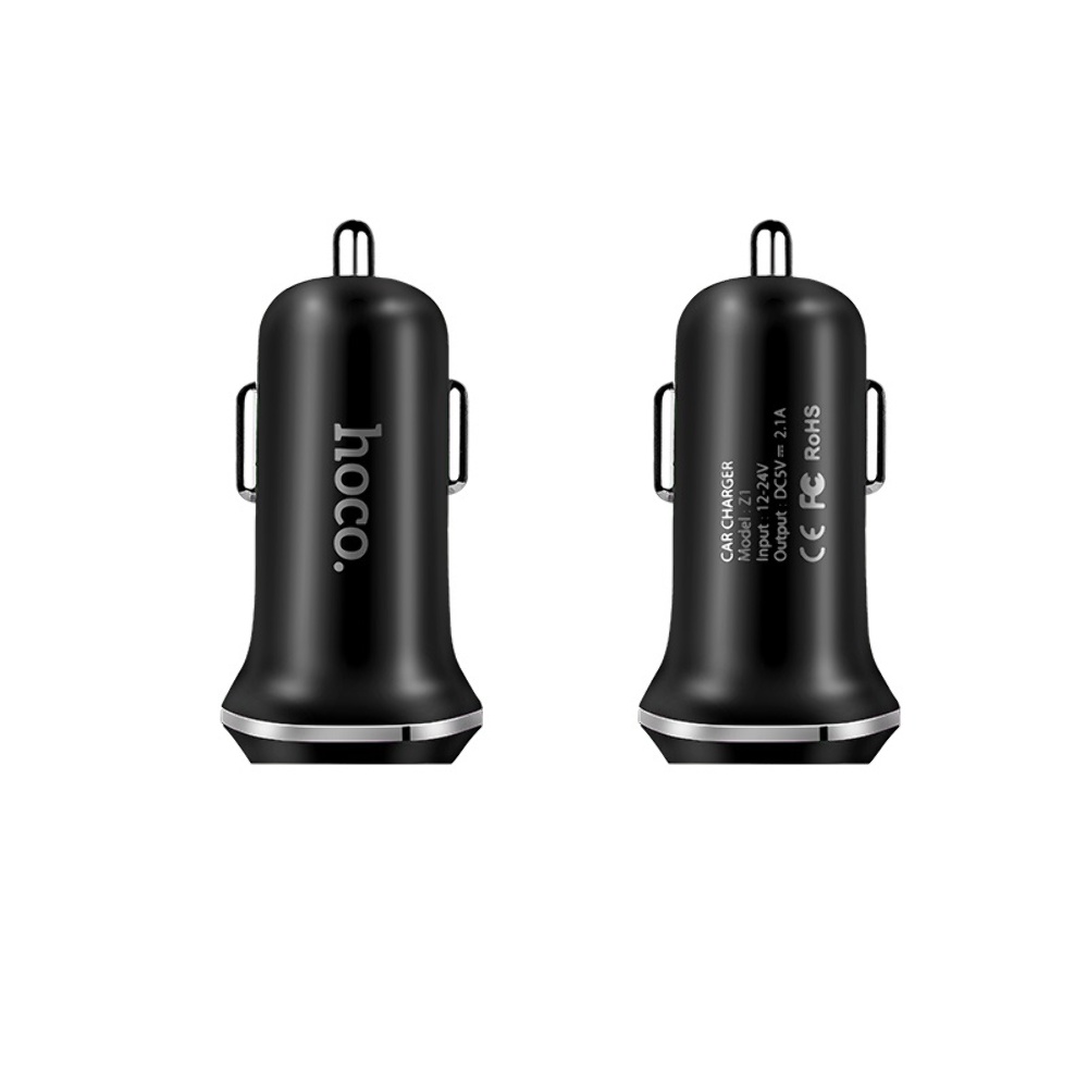 Автомобильное зарядное устройство Hoco Z1 2 USB черное