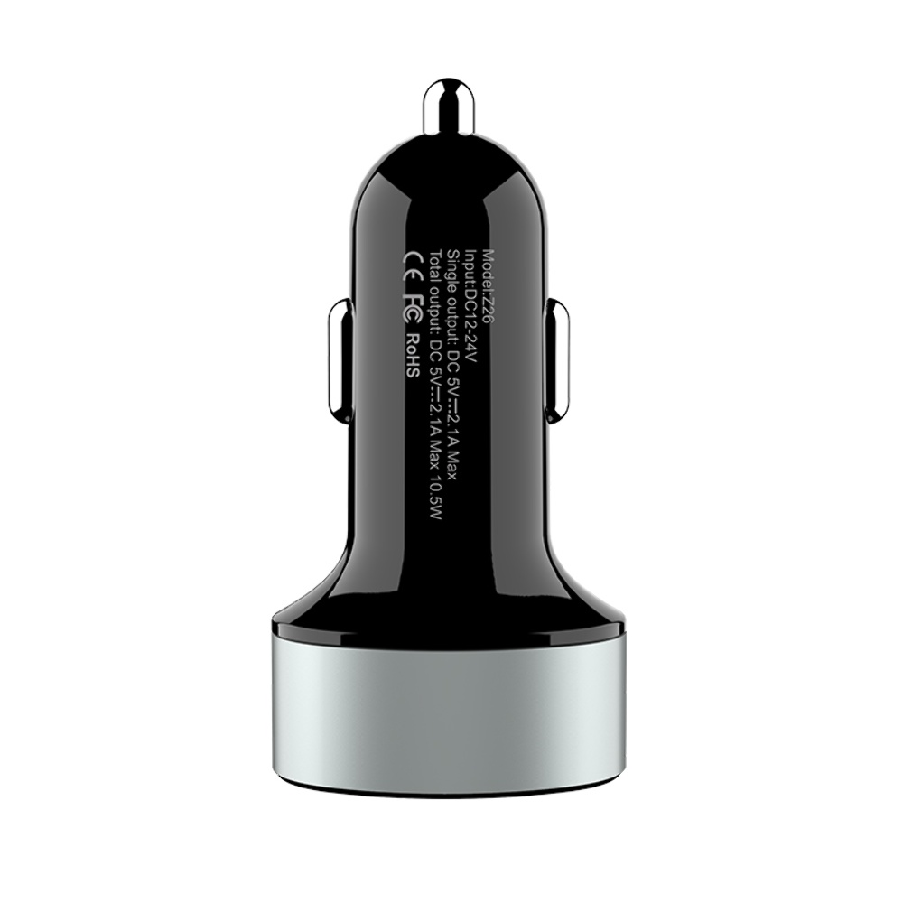 Автомобильное зарядное устройство Hoco Z26 2 USB c дисплеем черное