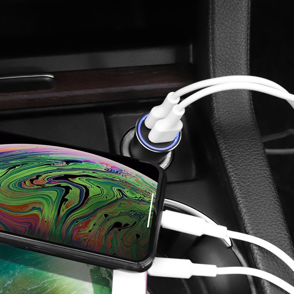 Автомобильное зарядное устройство Hoco Z30A 2 USB черное