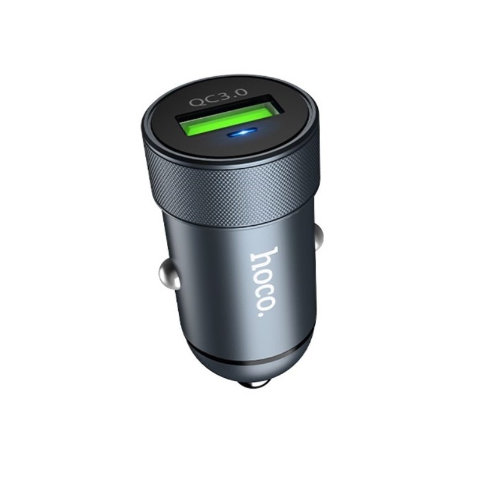 Автомобильное зарядное устройство Hoco Z32 USB QC 18W серое