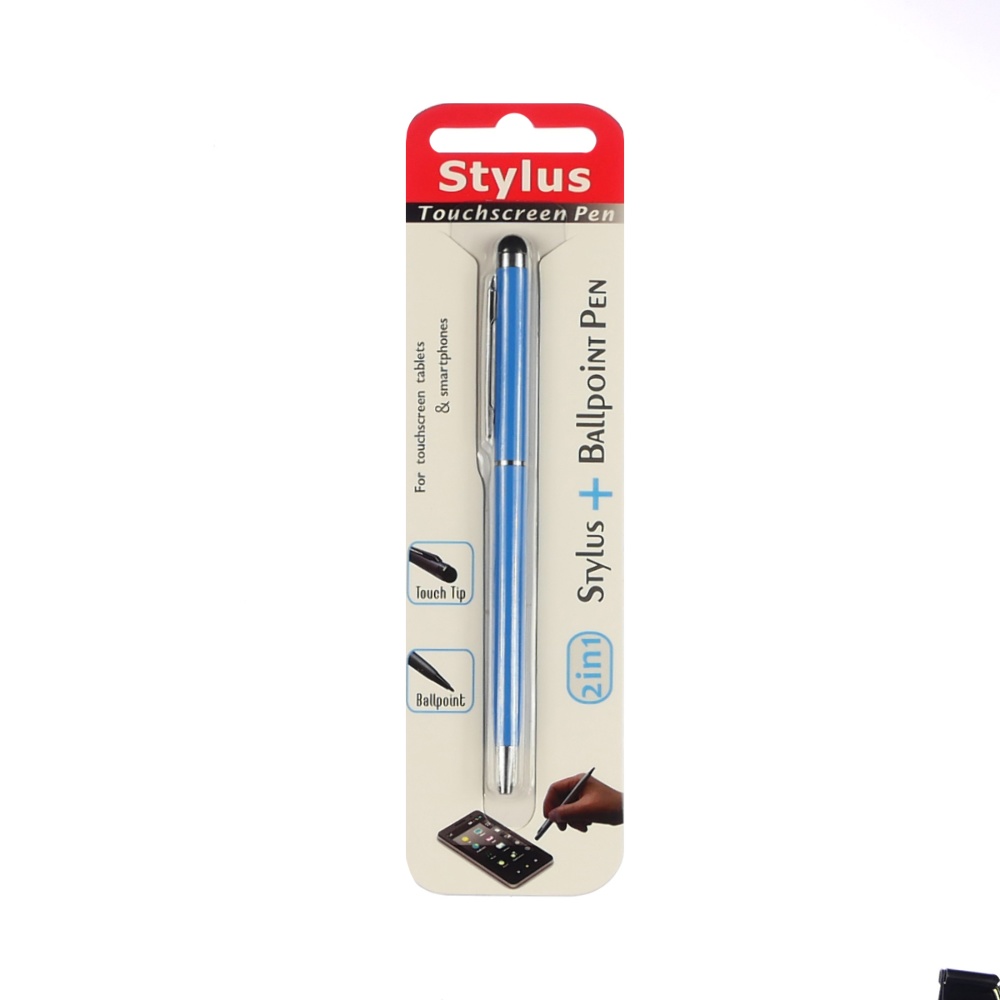 Стилус ёмкостный PS100, с шариковой ручкой, металлический, голубой