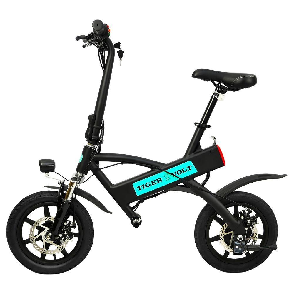 Электроскутер ZM TigerVolt 14, чёрный, колеса 14", моторколесо 250W, аккумулятор 36V 6Ah (216Wh)