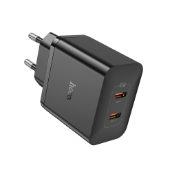 Сетевое зарядное устройство Hoco N35 2 Type-C PD 45W черное Сетевое зарядное устройство Hoco N35 2 Type-C PD 45W черное