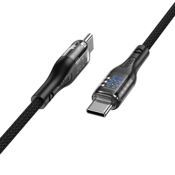 Кабель Hoco U115 с дисплеем Type-C to Type-C PD 100W 1.2m black