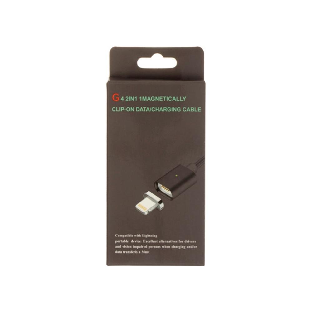 Кабель Clip-On магнитный с индикатором USB to Lightning 1m black