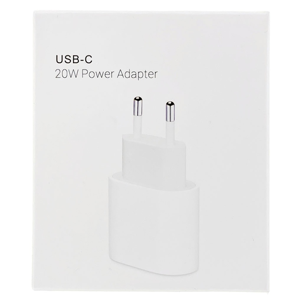 Сетевое зарядное устройство для Apple iPhone 12 20W USB-C белое без логотипа