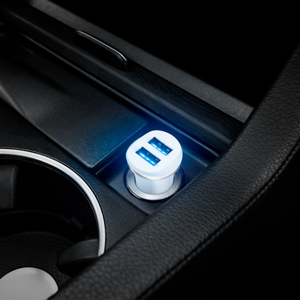 Автомобильное зарядное устройство Hoco Z1 2 USB белое