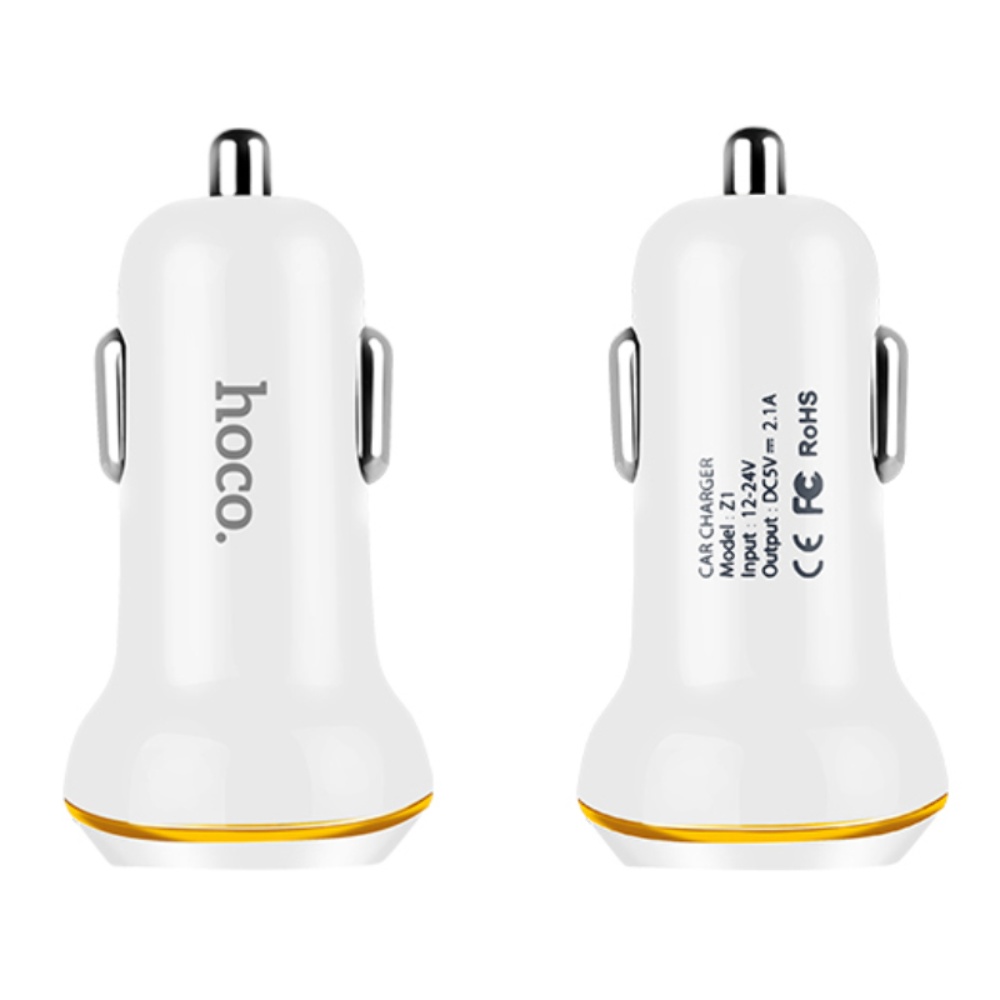 Автомобильное зарядное устройство Hoco Z1 2 USB белое