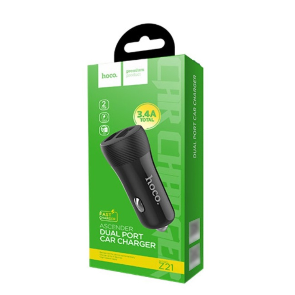 Автомобильное зарядное устройство Hoco Z21 2 USB черное