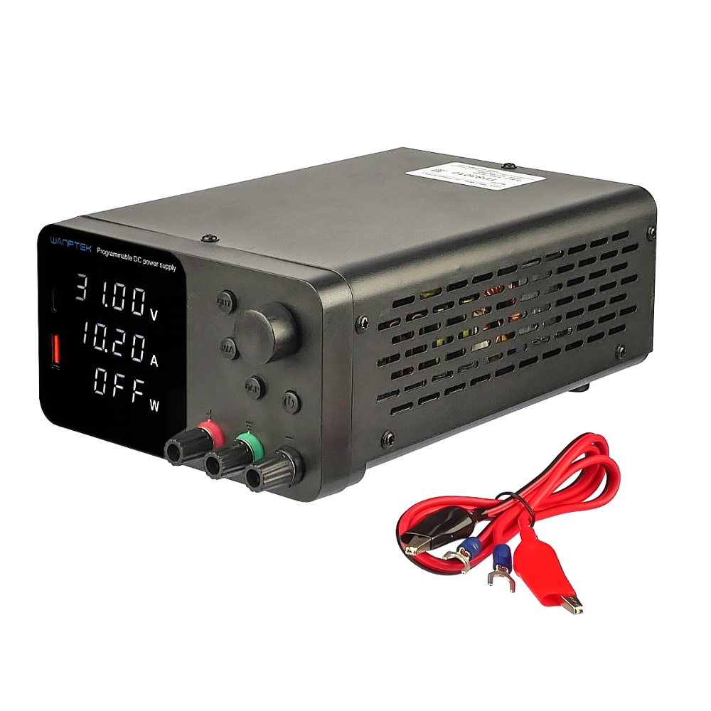Блок питания лабораторный Wanptek TPS3010, 30V, 10A, импульсный, с цифровой индикацией (V/A/W), USB A/ Type-C
