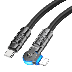 Кабель Hoco U118 с индикатором Type-C to Lightning PD 27W 1.2m black Кабель Hoco U118 с индикатором Type-C to Lightning PD 27W 1.2m black