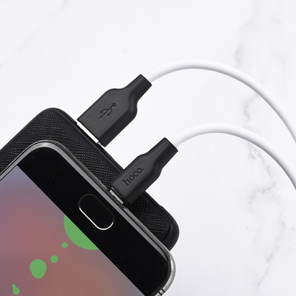 Кабель Hoco X21 Plus USB to MicroUSB 2m black white