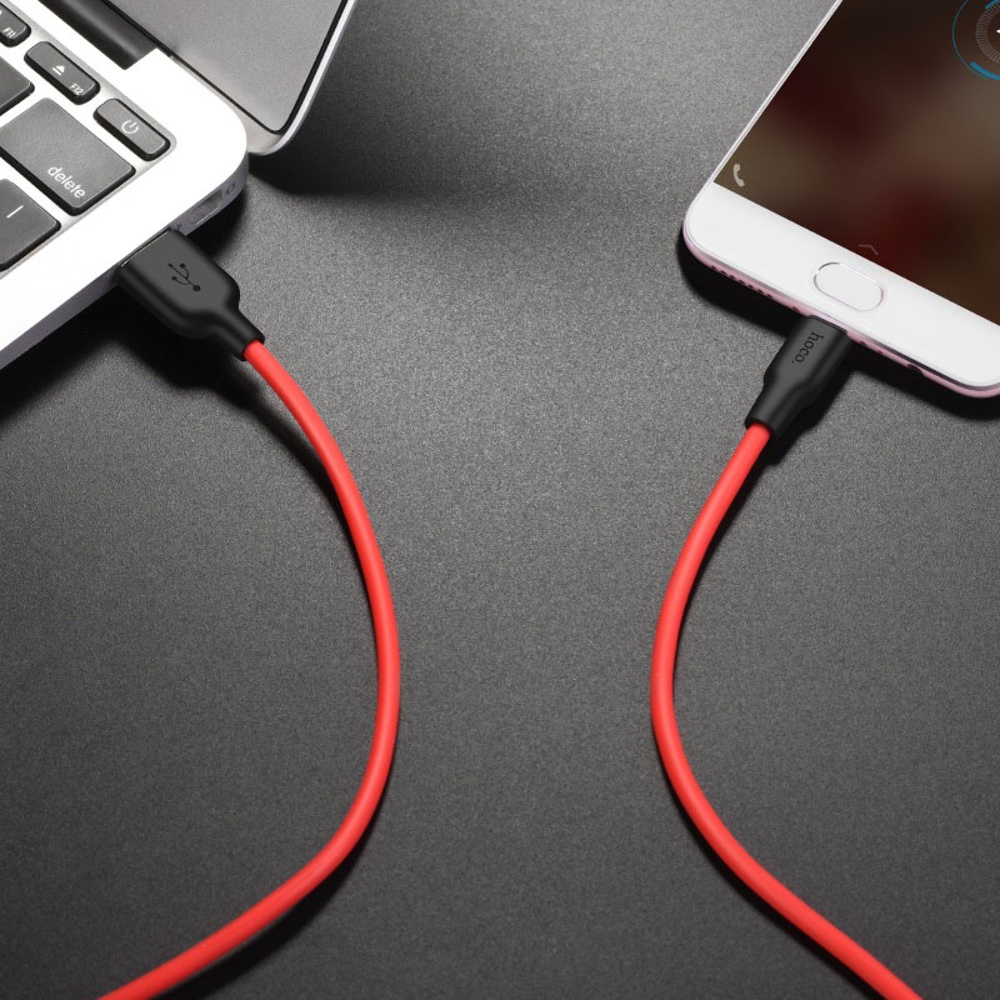 Кабель Hoco X21 Plus USB to MicroUSB 2m black red