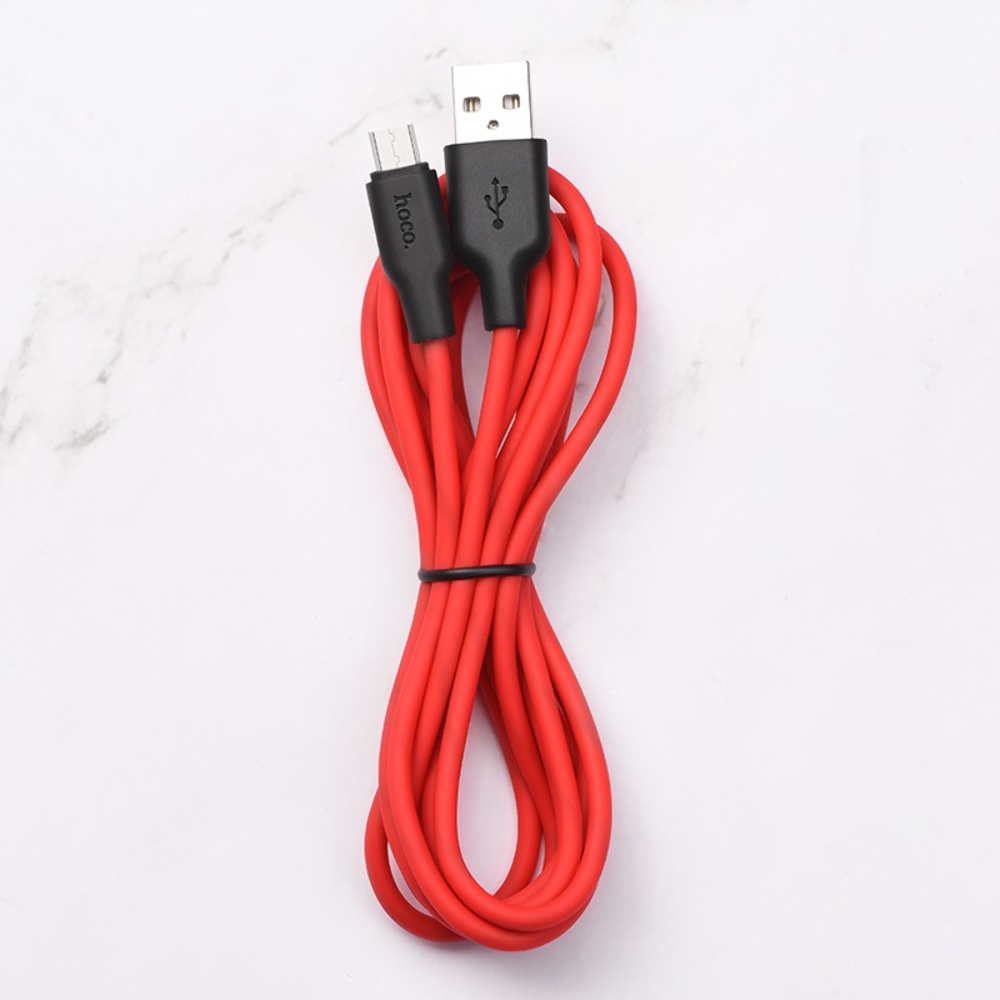 Кабель Hoco X21 Plus USB to MicroUSB 2m black red