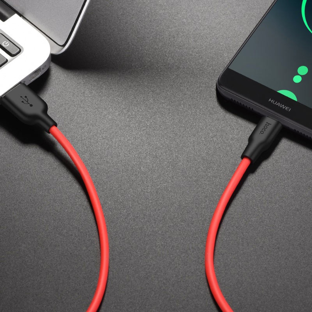 Кабель Hoco X21 Plus USB to Type-C 2m black red