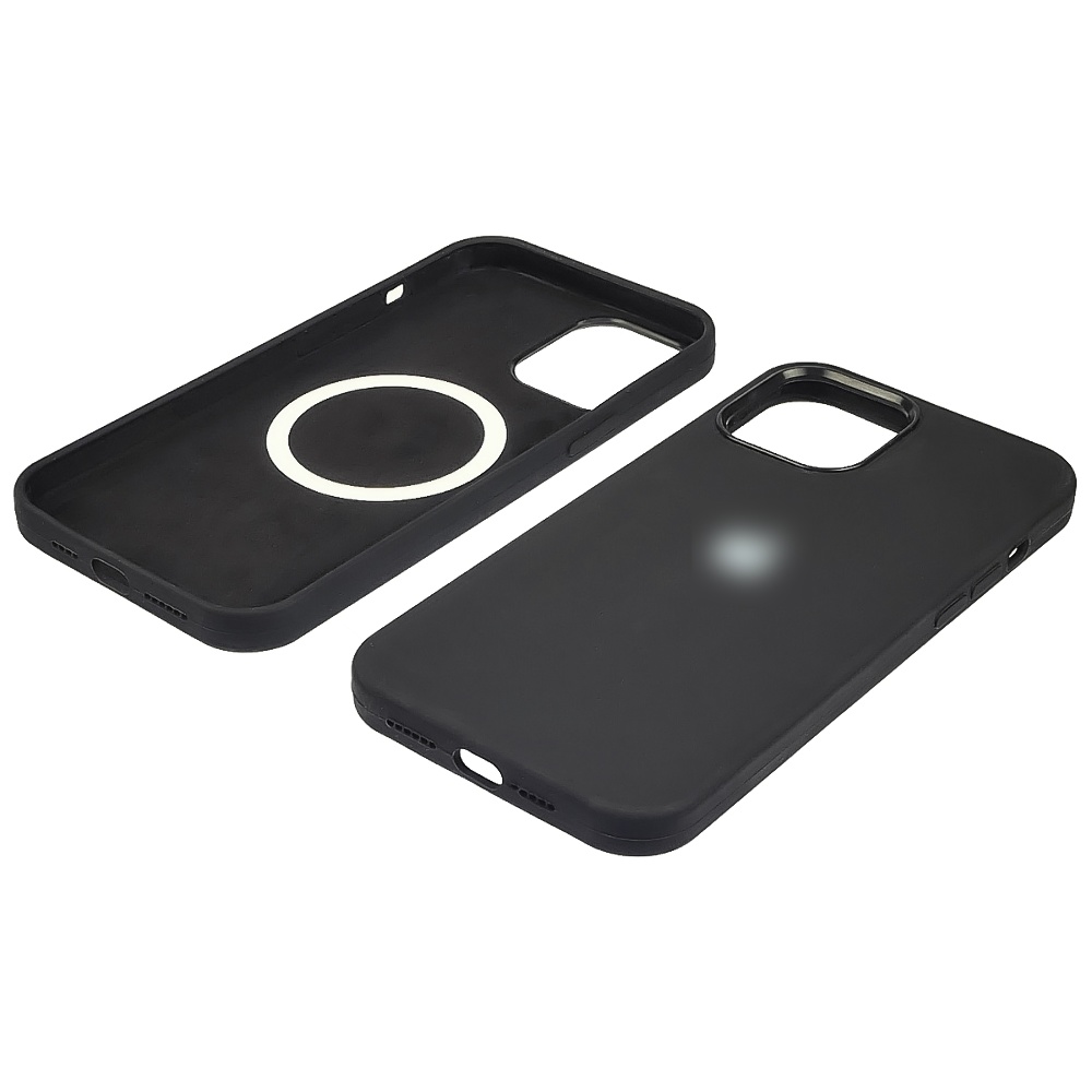 Чехол Full Silicone Case MagSafe для Apple iPhone 12/ 12 Pro  01 чёрный копия