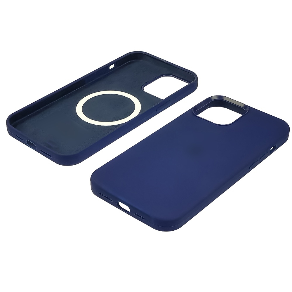 Чехол Full Silicone Case MagSafe для Apple iPhone 12/ 12 Pro  03 тёмно-синий копия