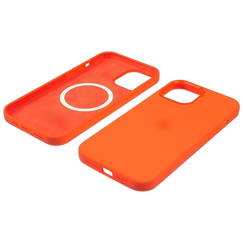 Чехол Full Silicone Case MagSafe для Apple iPhone 12/ 12 Pro  06 светло-оранжевый копия