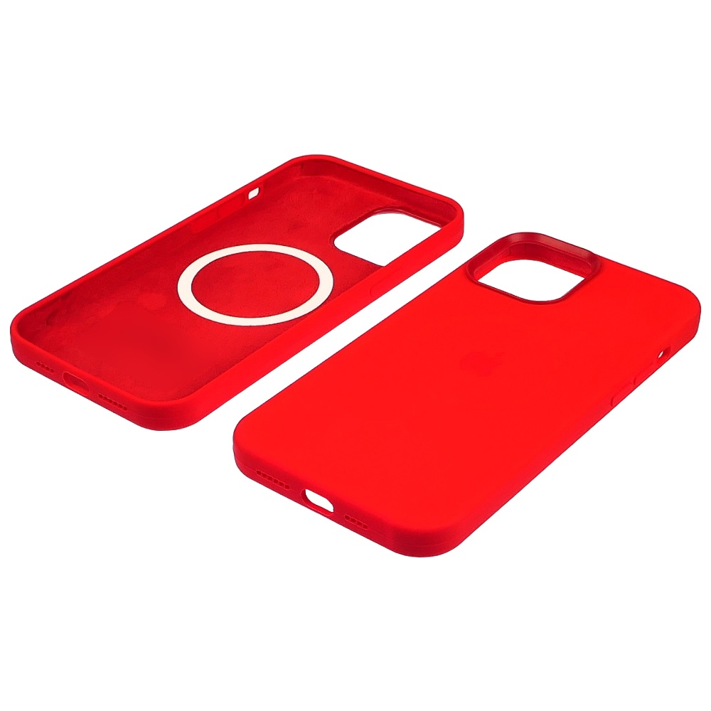 Чехол Full Silicone Case MagSafe для Apple iPhone 12/ 12 Pro  08 тёмно-красный копия