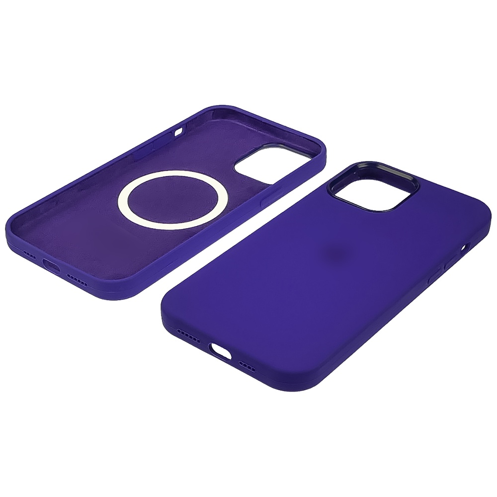 Чехол Full Silicone Case MagSafe для Apple iPhone 12/ 12 Pro  15 тёмно-фиолетовый копия