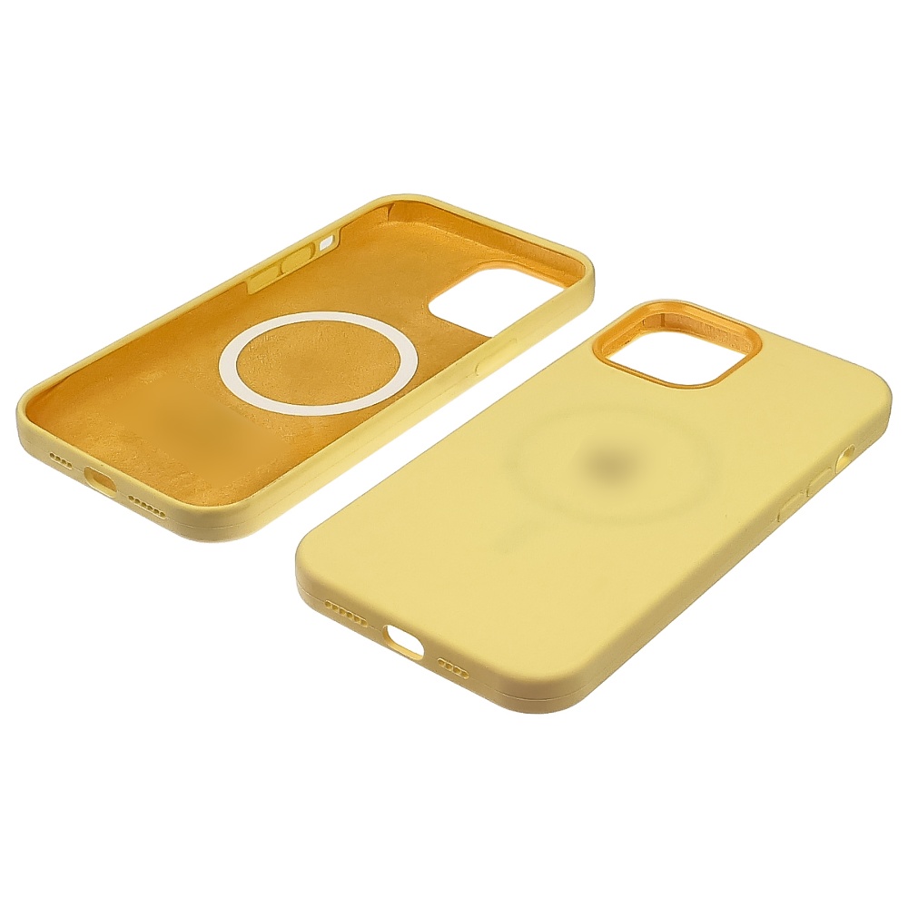 Чехол Full Silicone Case MagSafe для Apple iPhone 12/ 12 Pro  16 светло-жёлтый копия